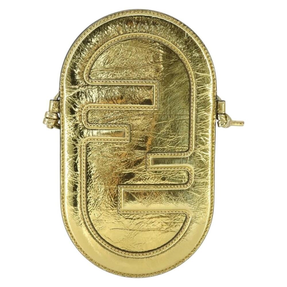 Fendi Leather Orlock Smartphone Shoulder Case Bag Gold
